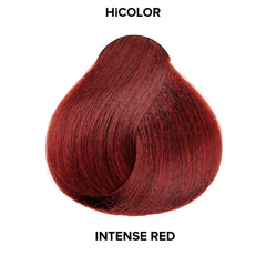 L'OREAL TECHNIQUE HiColor Reds application close-up demonstrates one-step lift on dark hair.