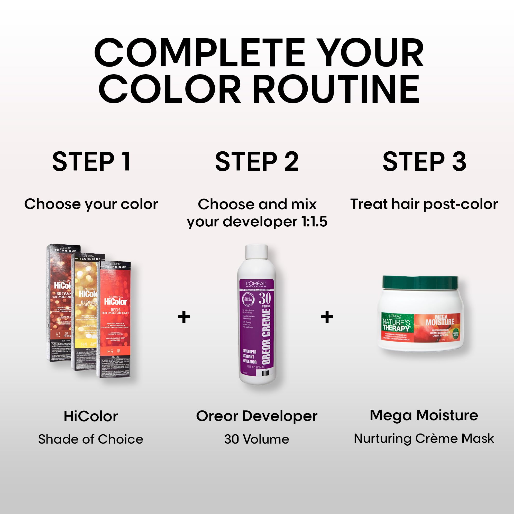 L'Oréal Technique HiColor Reds creme formula delivers smooth, rich color with conditioning