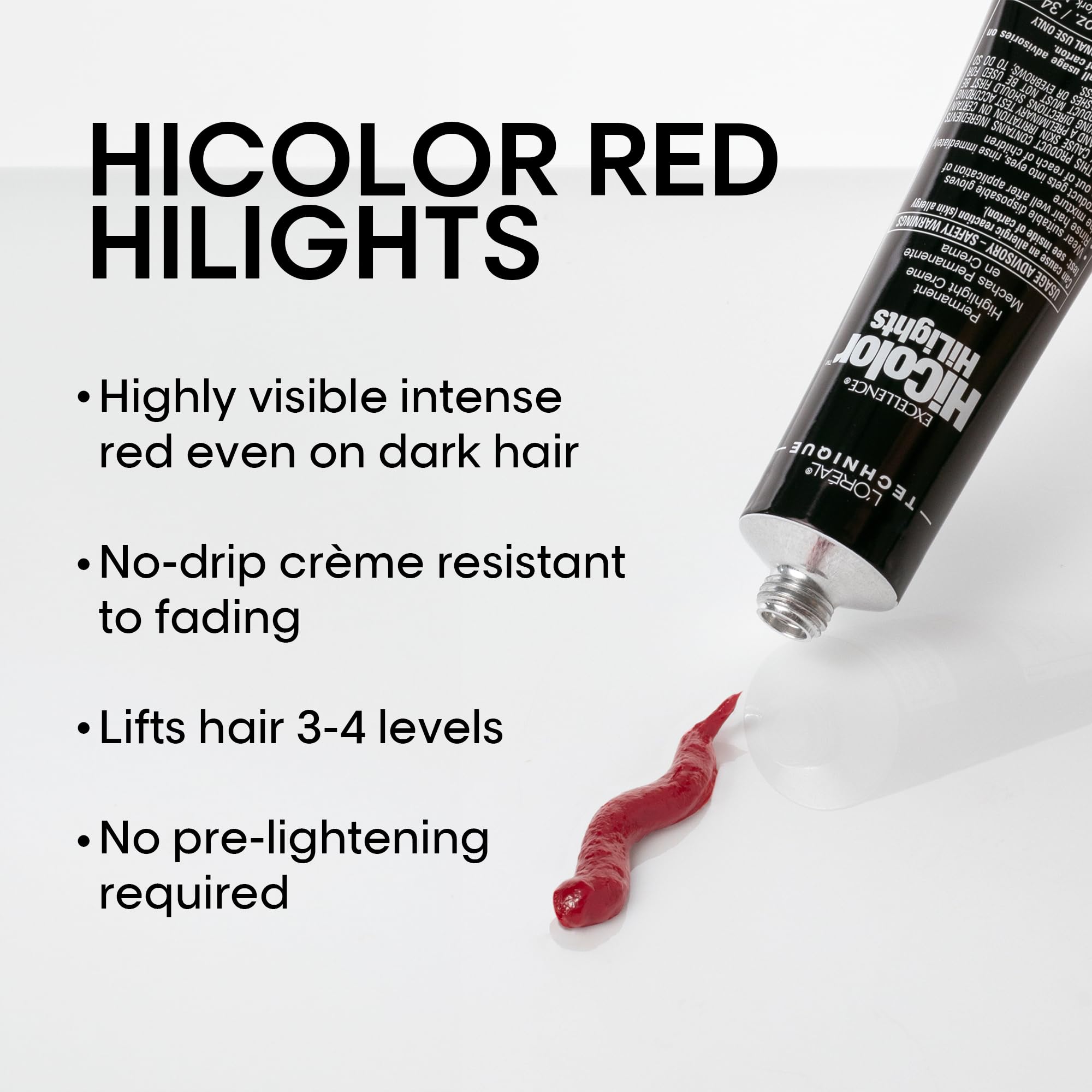 Copper highlights swatch demonstrates vibrant shade on dark hair