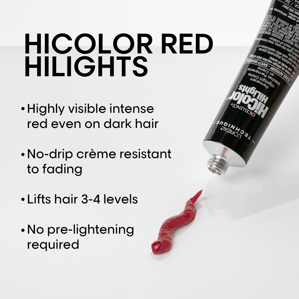 Copper highlights swatch demonstrates vibrant shade on dark hair