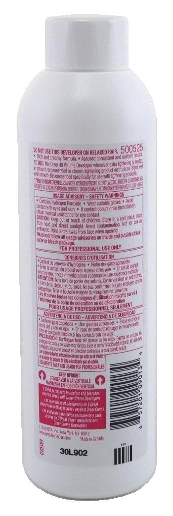 L'Oreal Technique Oreor 40 Volume Developer bottle ready for precise, consistent color lift
