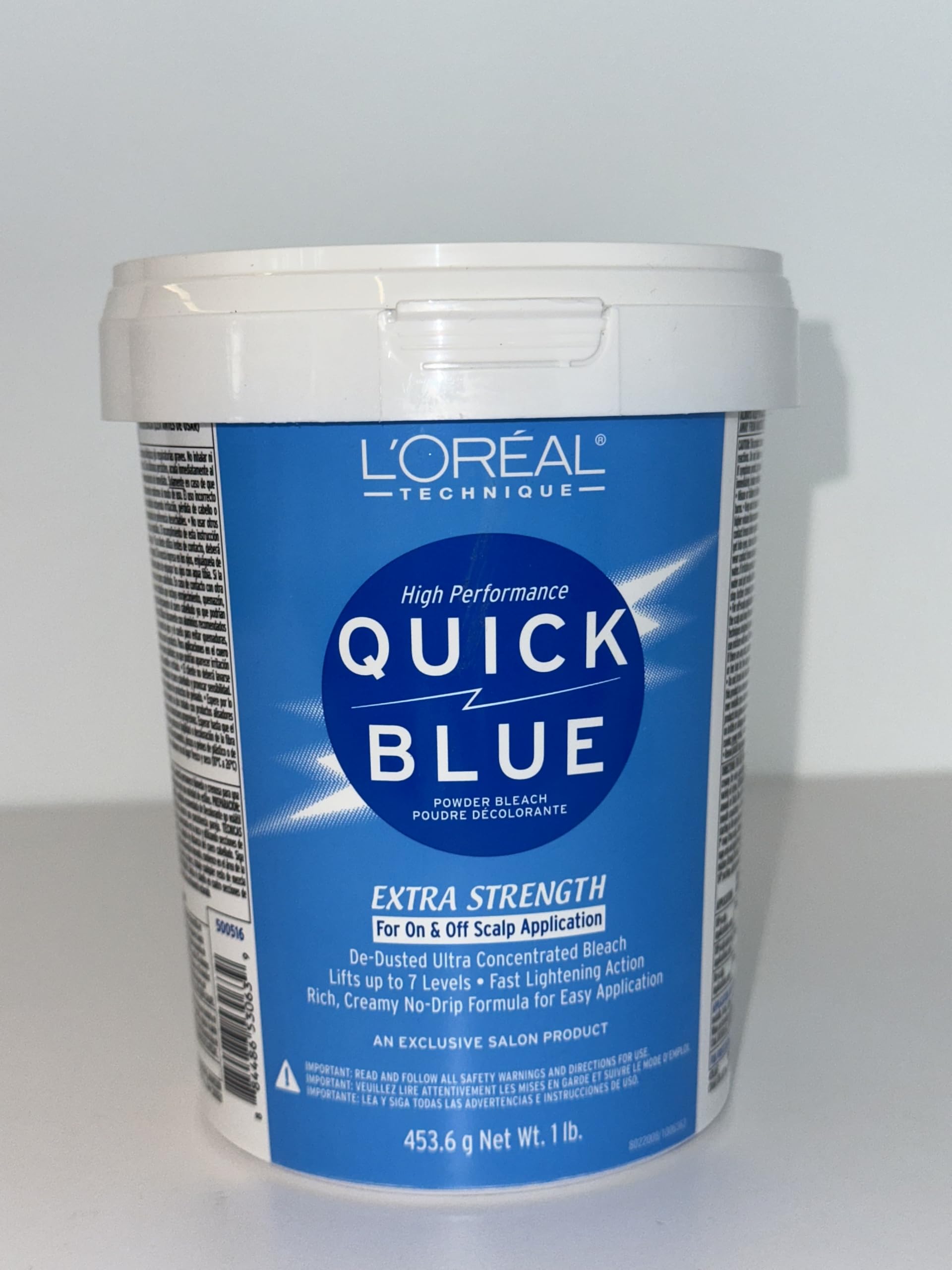 L'Oreal Technique Quick Blue delivers bright results suitable for various tones.