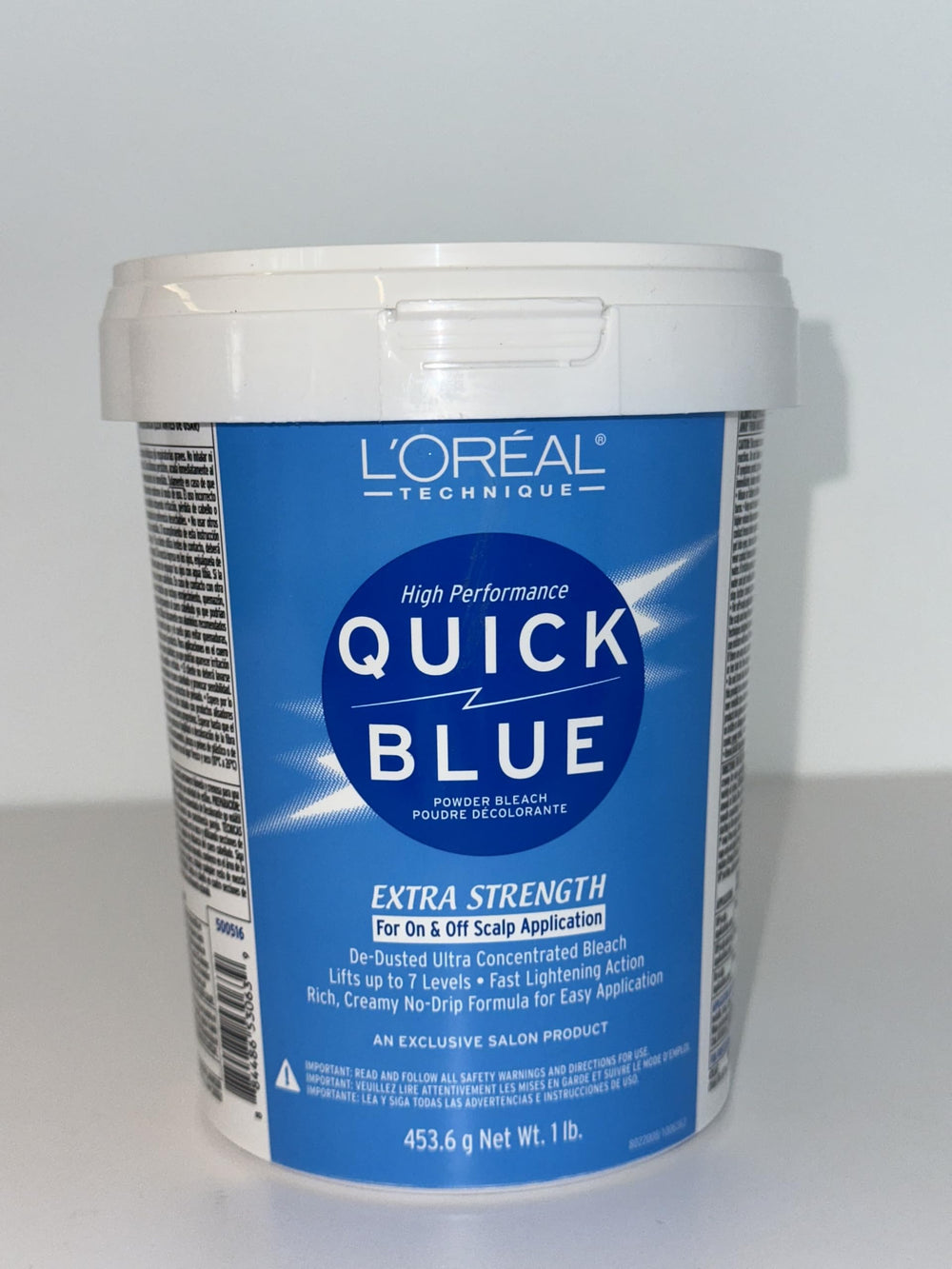 L'Oreal Technique Quick Blue delivers bright results suitable for various tones.