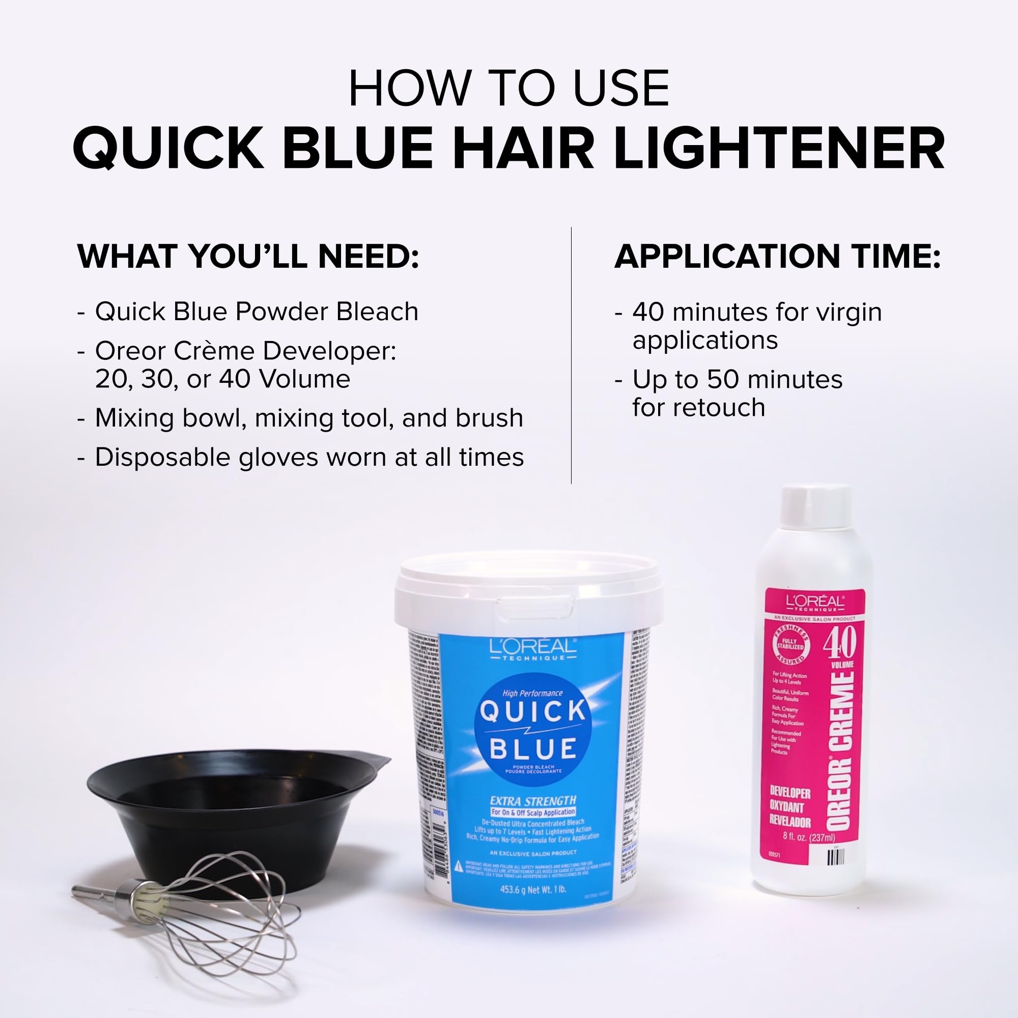 L'Oreal Technique Quick Blue used on-scalp for versatile foils and highlights.