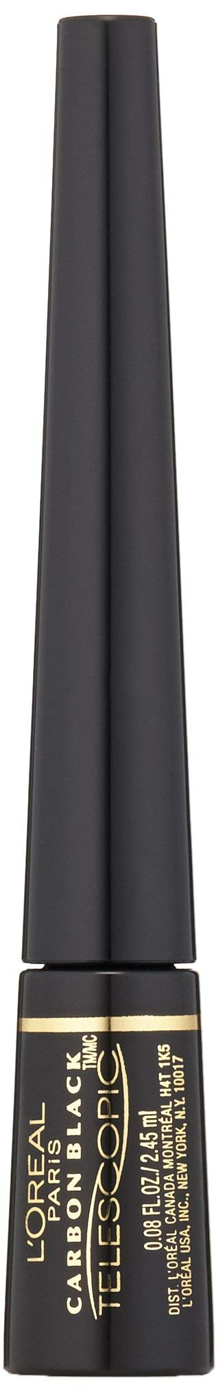 Fórmula resistente a manchas de L'Oreal Paris Telescopic Precision para delineado duradero.