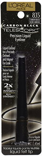 Delineado preciso con punta inclinada de L'Oreal Paris Telescopic Precision para definir pestañas.