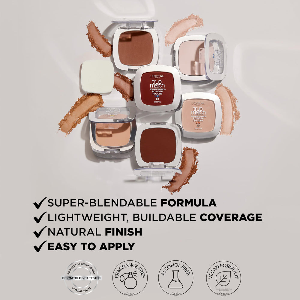 L’Oréal True Match Polvo base N5 Medio, acabado natural y mate suave.
