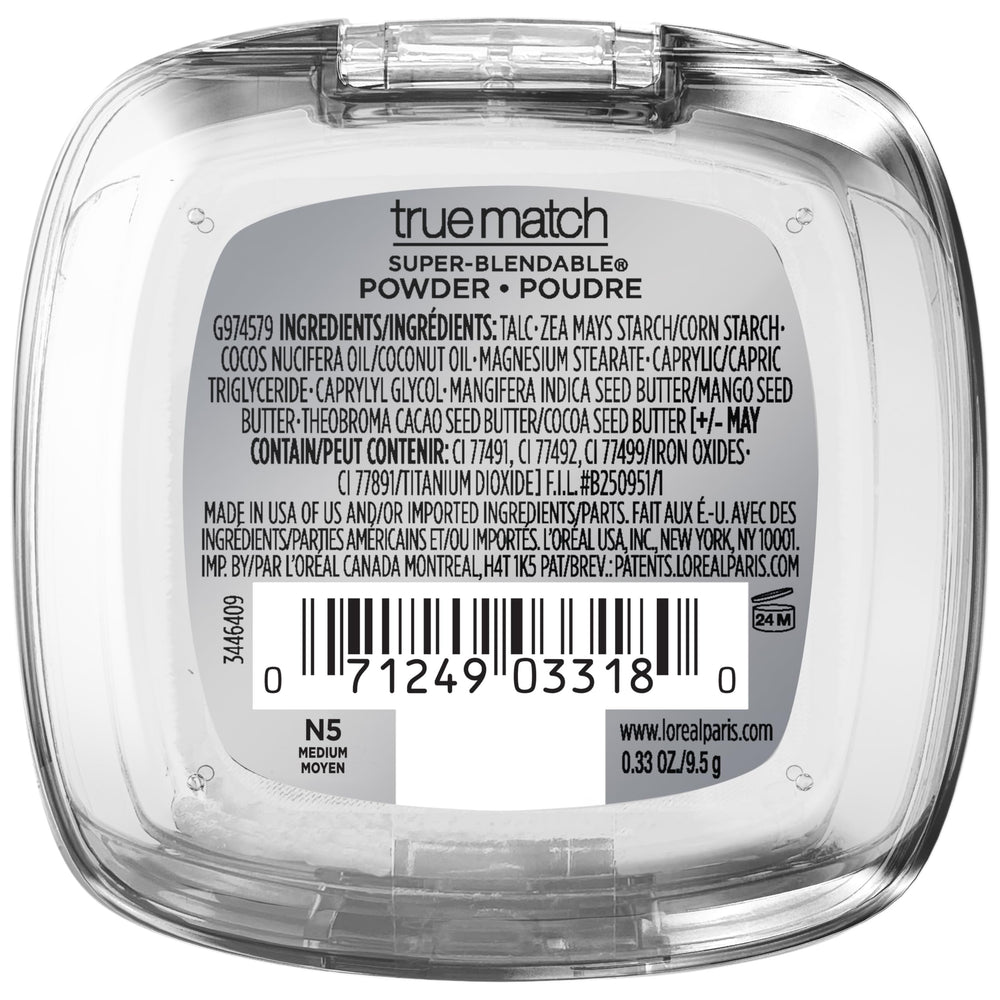 L’Oréal True Match Polvo base N5 Medio, ligero y apto para uso diario.