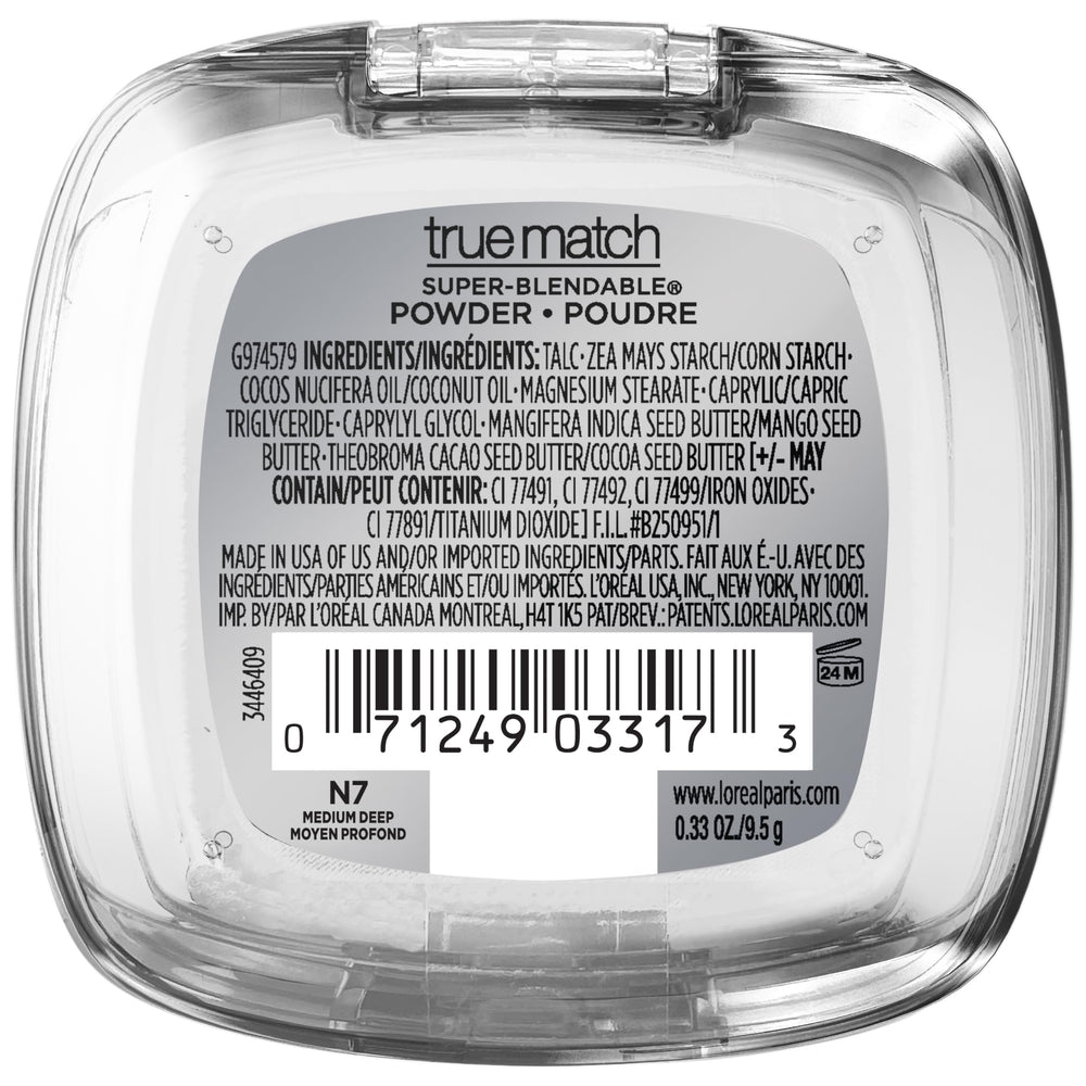 L'Oréal Paris True Match powder compact includes a mirror for quick touch-ups.