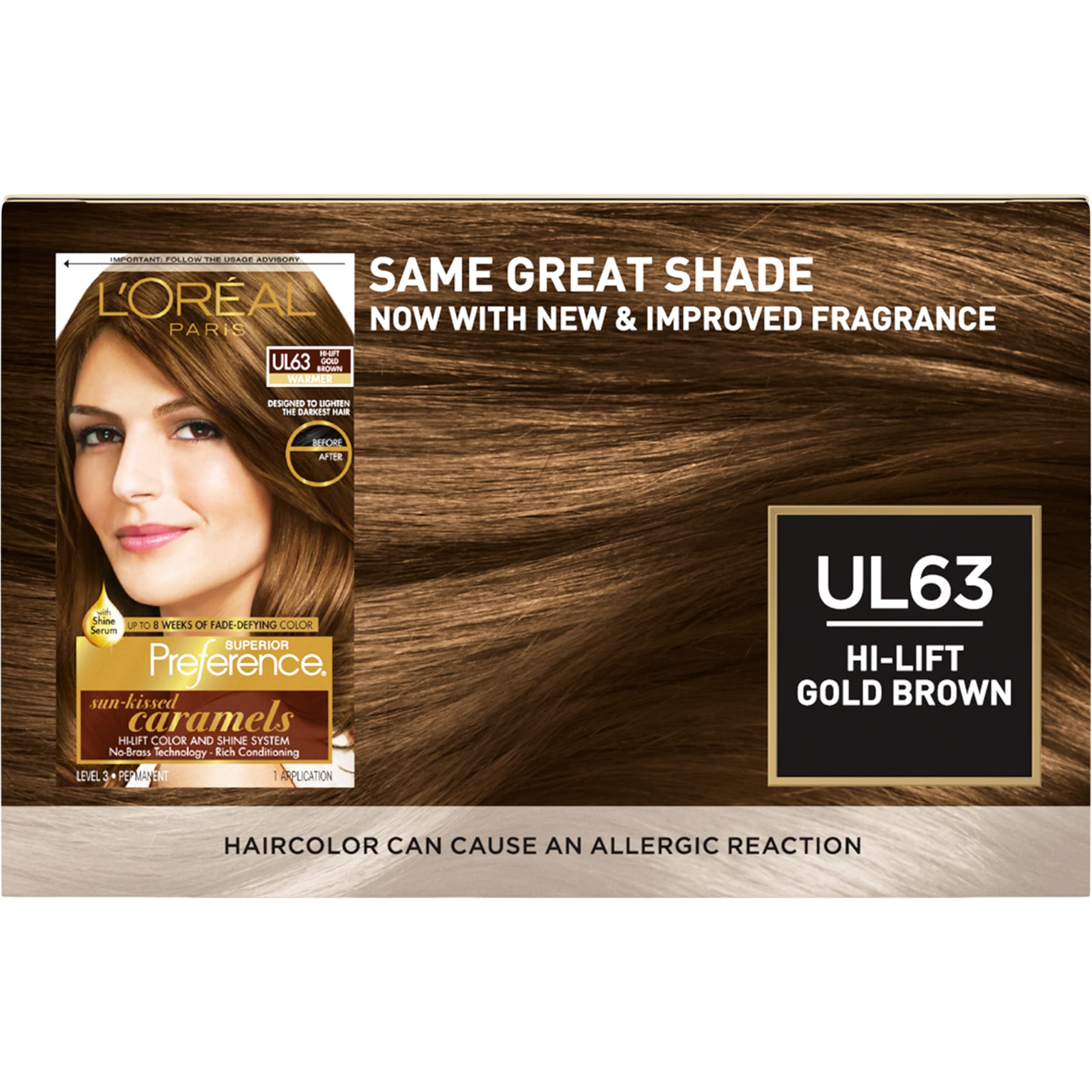 L'Oreal Paris Superior Preference Hi-Lift Golden Brown dye jar for long-lasting color