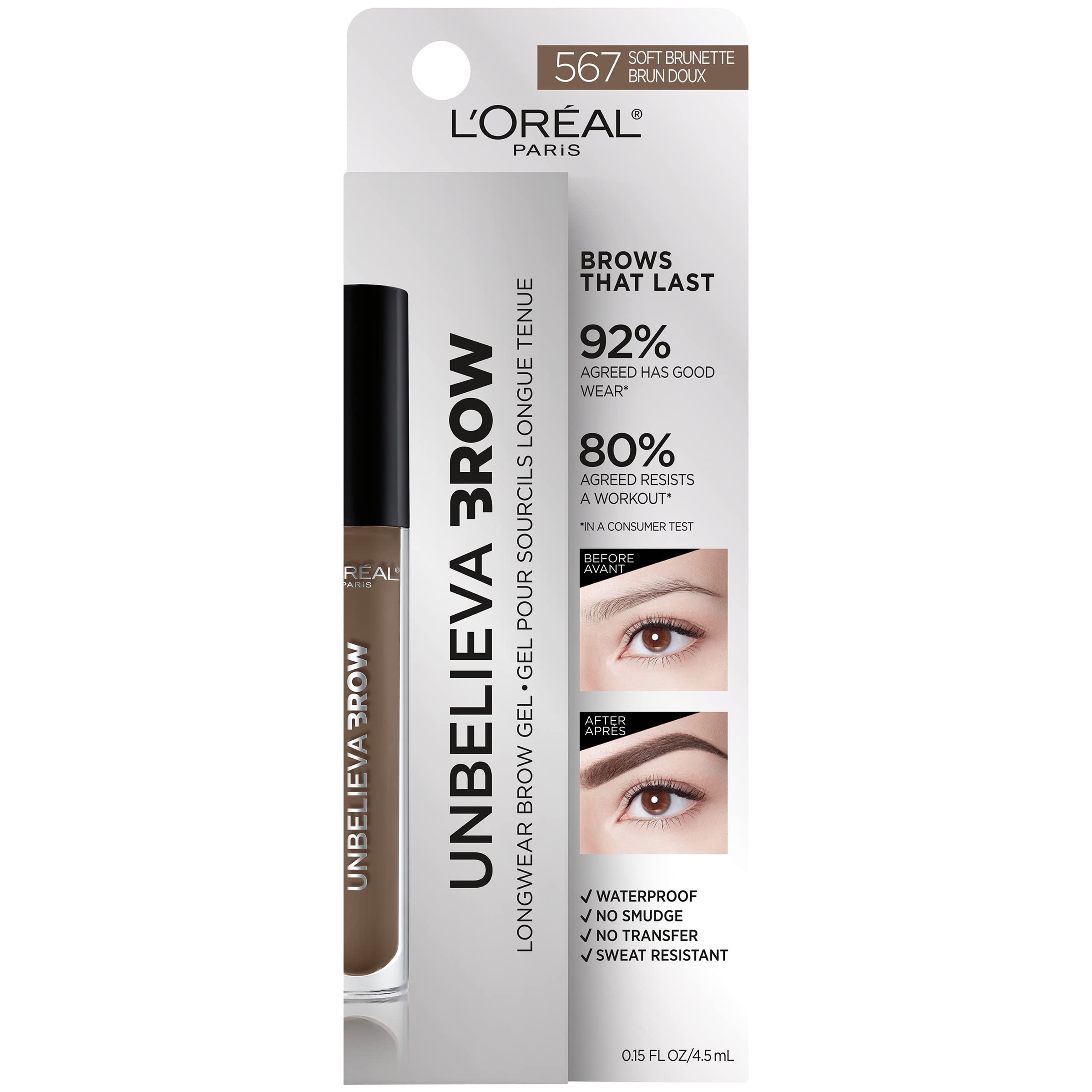 L'Oréal Paris Unbelieva-Brow duración de 48 horas para un look sostenido.