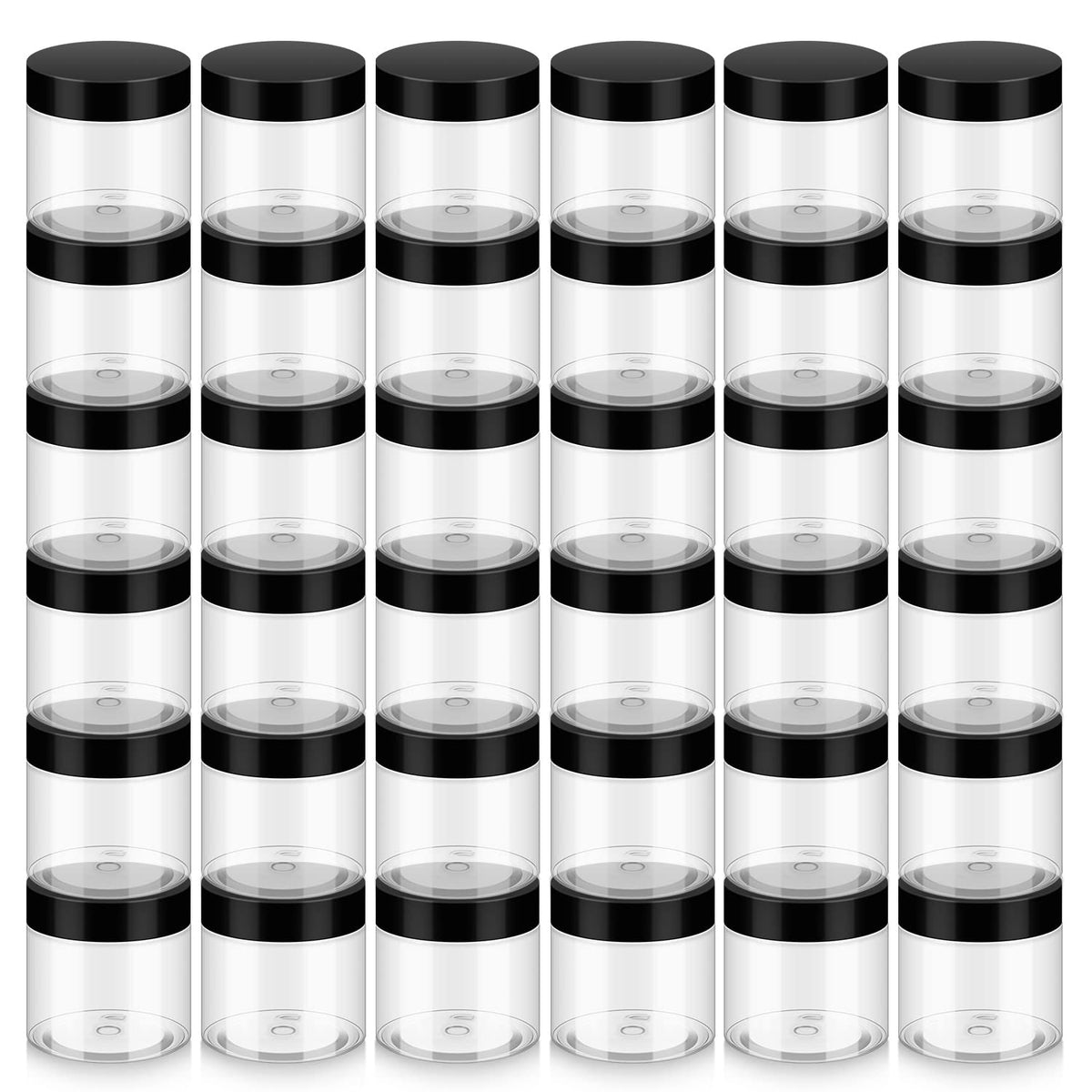 Loretoy 2oz plastic jar body shows clear, portable storage for cosmetics