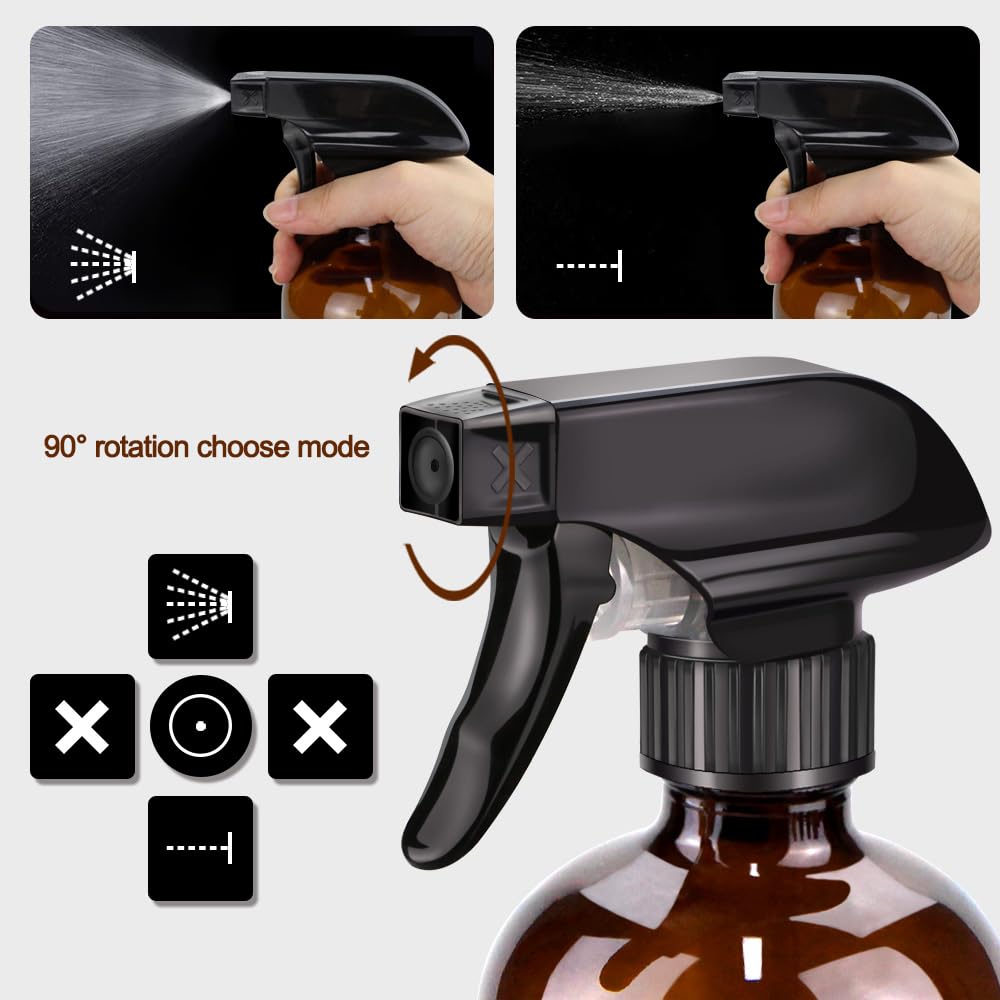 Loretoy spray bottle cap and trigger set for secure 16oz use.
