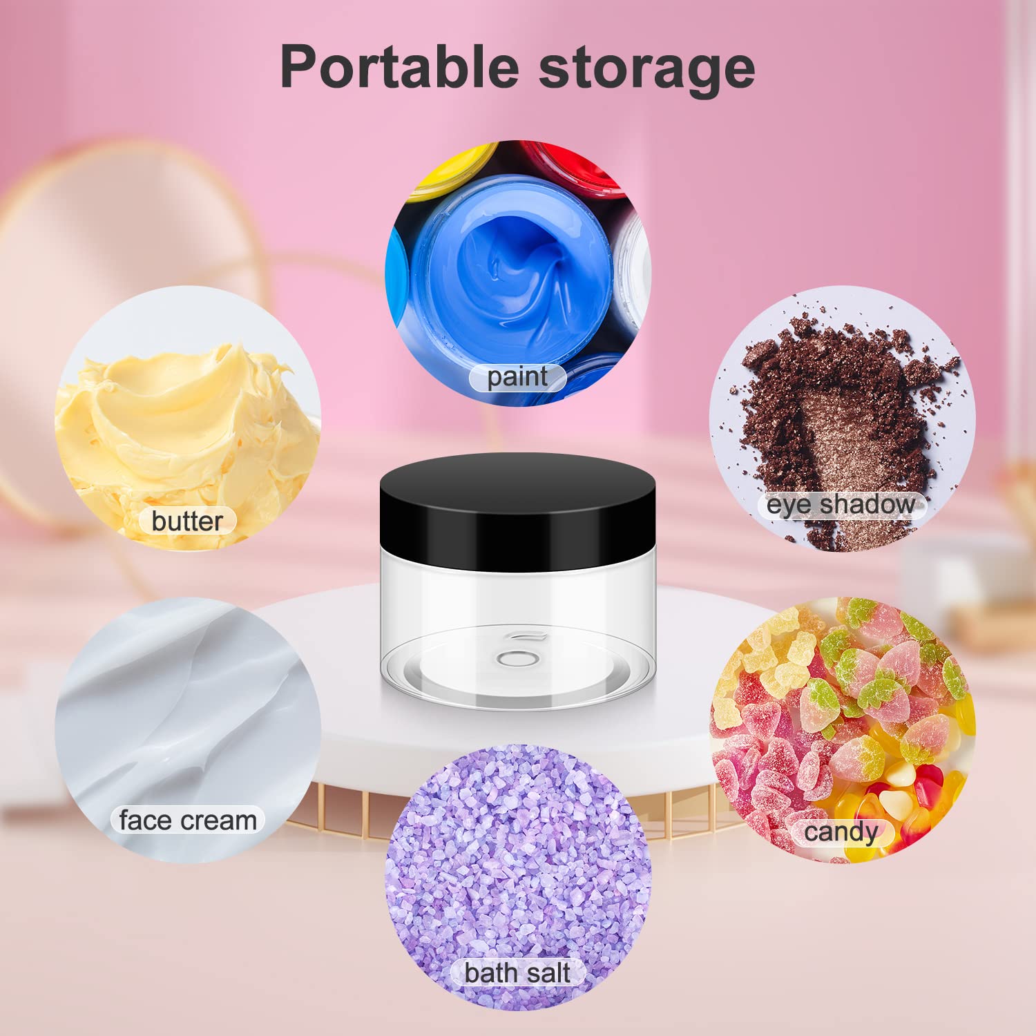 Loretoy compact travel jars fit easily in bags for on-the-go routines.