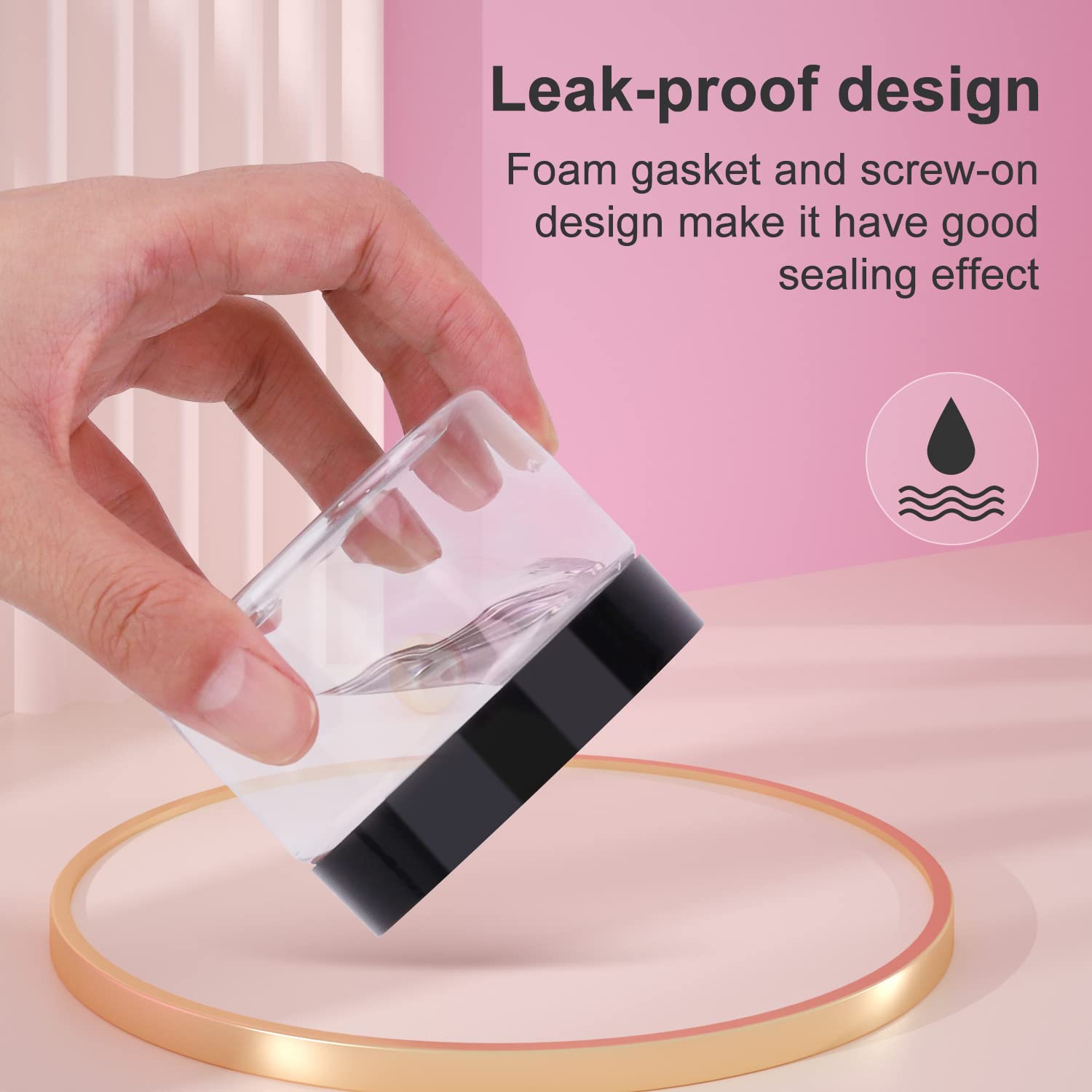 Loretoy wide-mouth design simplifies filling and cleaning cosmetics.
