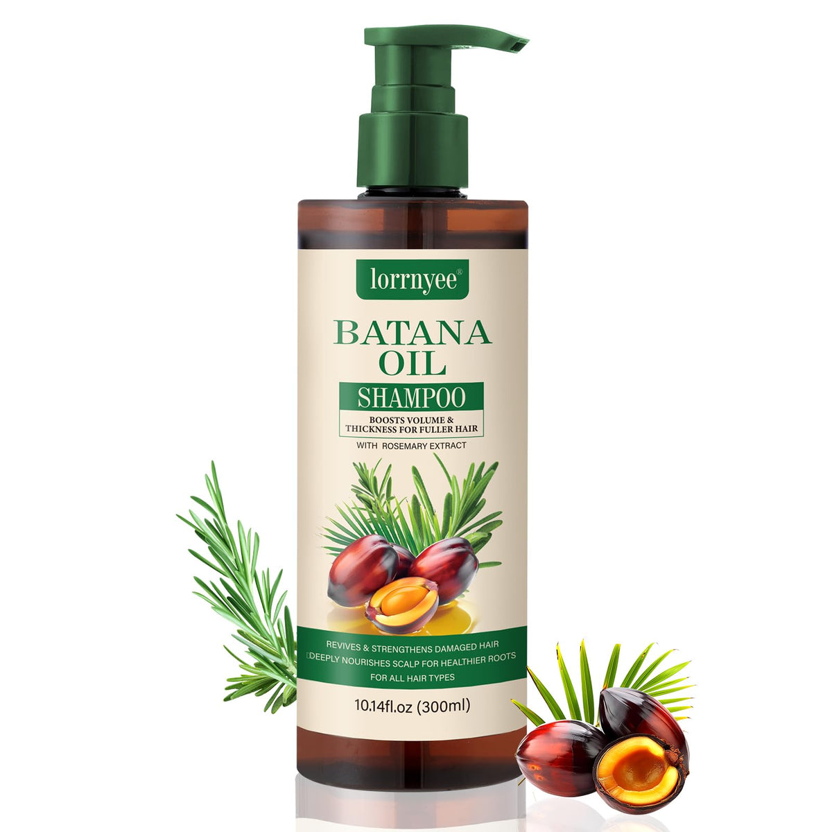Lorrnyee Batana Shampoo botella con aceite para uso diario