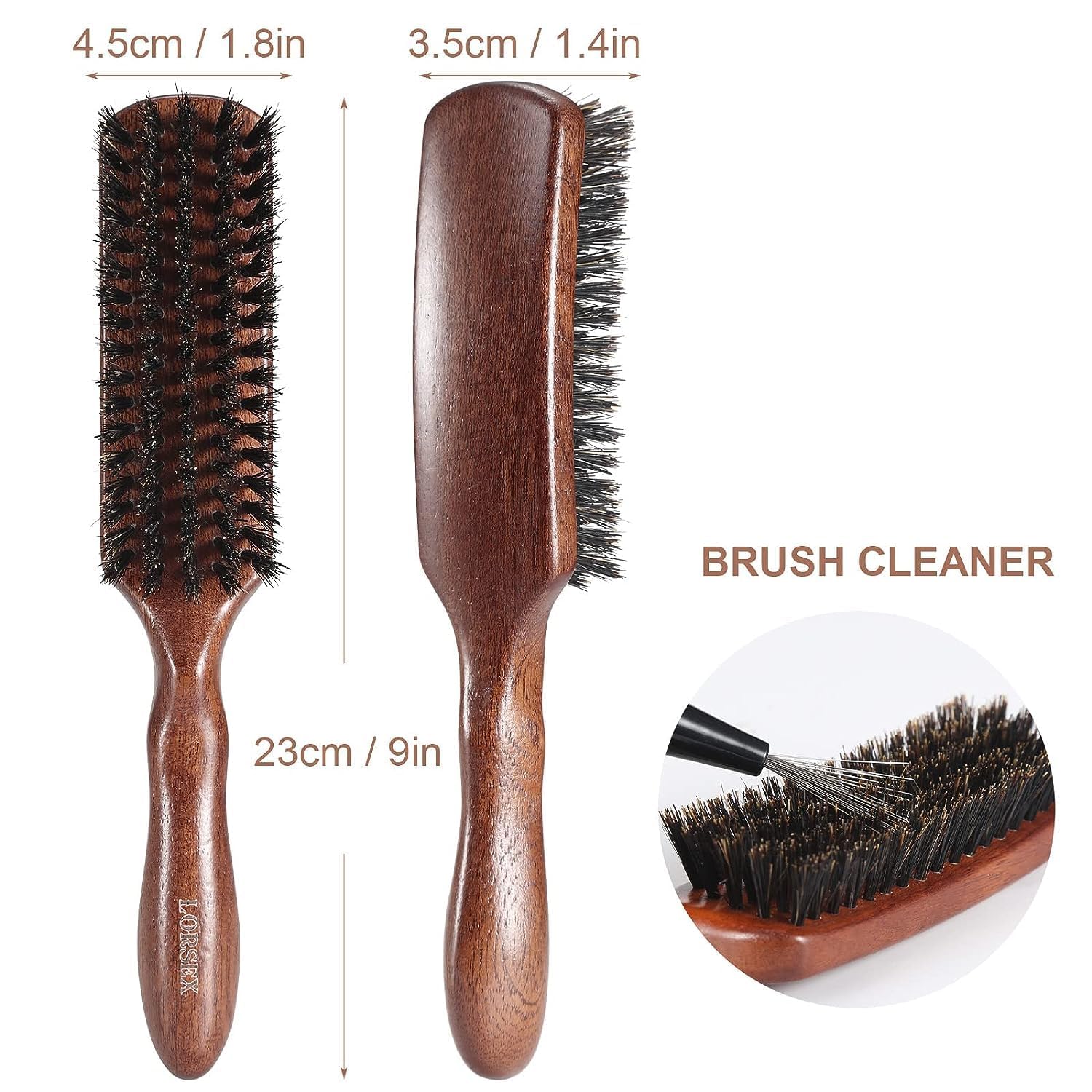 Close-up of boar bristles distributing natural oils for shine.