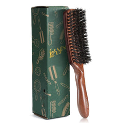 LORSEX boar bristle hair brush front view for smooth styling and shine.