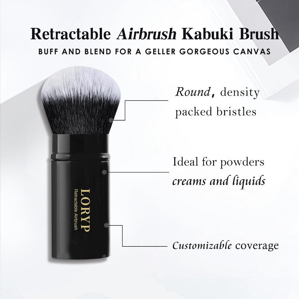 LORYP dense bristle head enables precise powder and liquid makeup