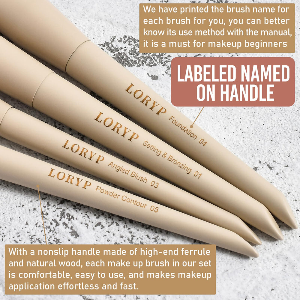LORYP vegan synthetic bristles reduce product absorption and shedding
