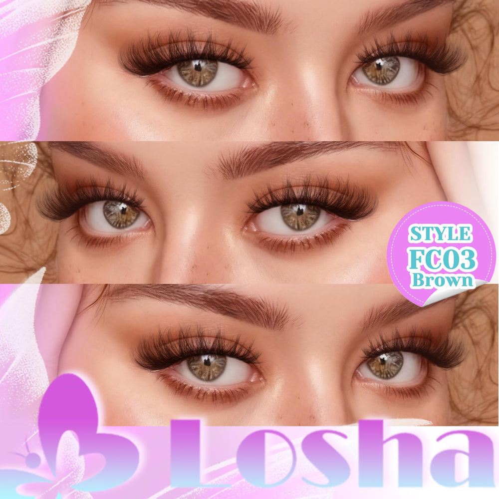 Losha Brown Lashes flexible band for secure all-day wear