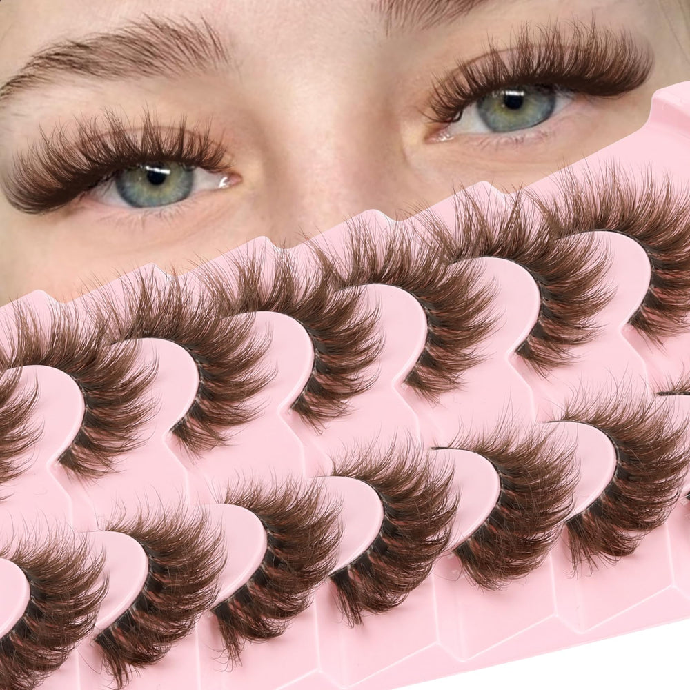 Losha Brown Lashes fluffy cat eye for a natural lifted look