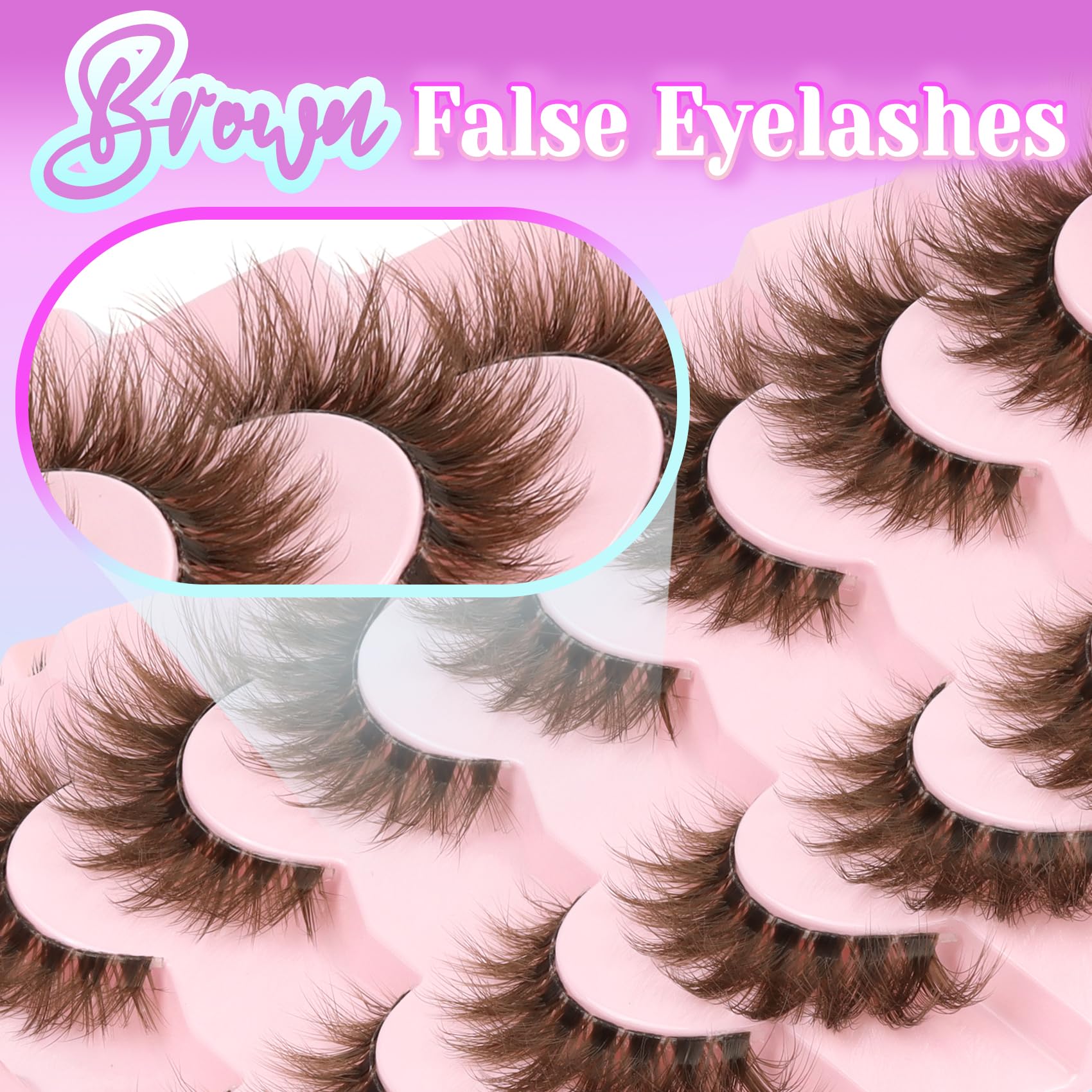 Losha Brown Lashes length 8-18mm for office to night out looks