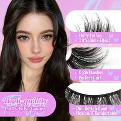 Losha flexible cotton-band lashes for skin-friendly wear