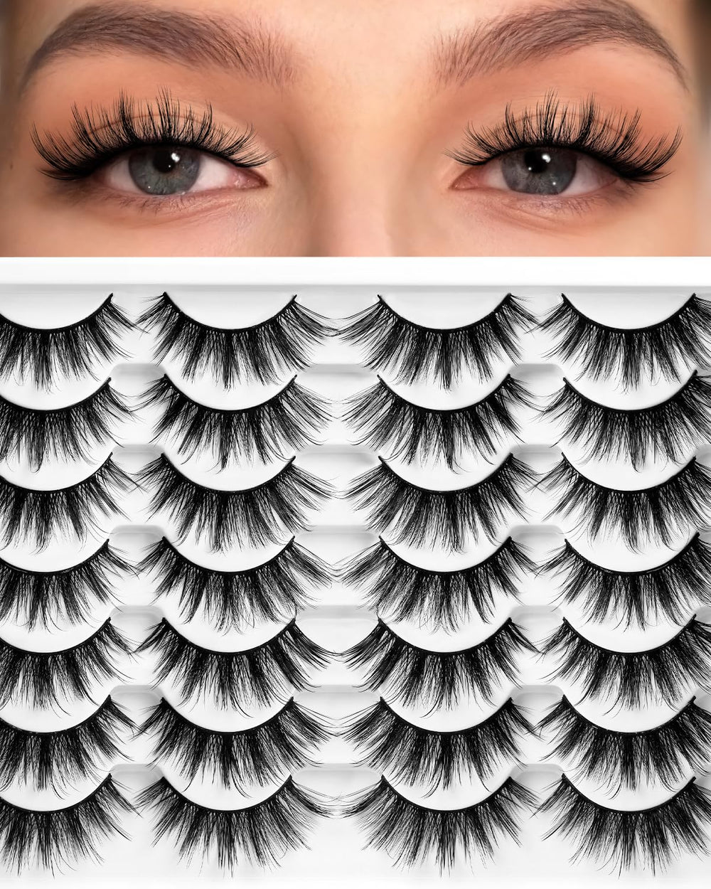 Losha eyelashes natural look faux mink pack for subtle daytime enhancement