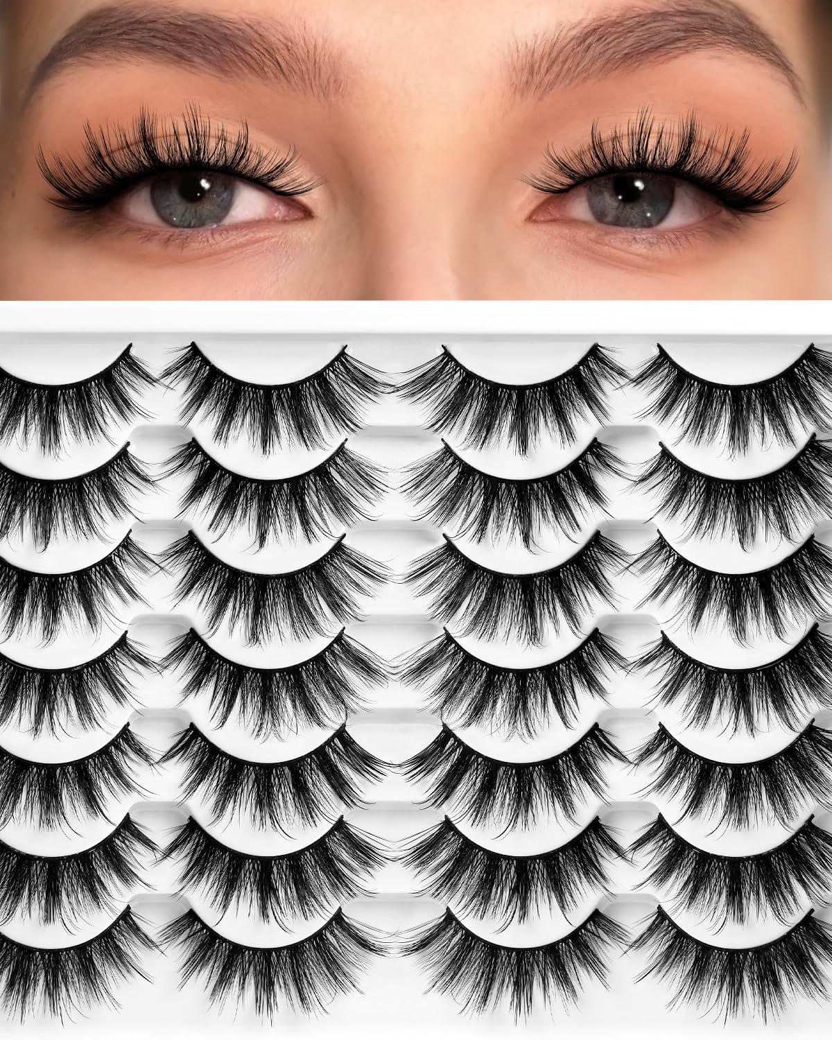 Losha eyelashes natural look faux mink pack for subtle daytime enhancement