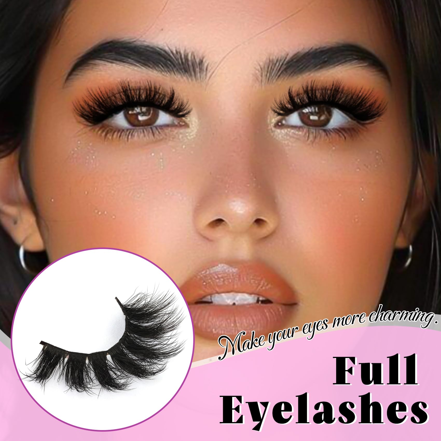 Losha False Lashes Vegan fibers provide soft and cruelty-free elegance