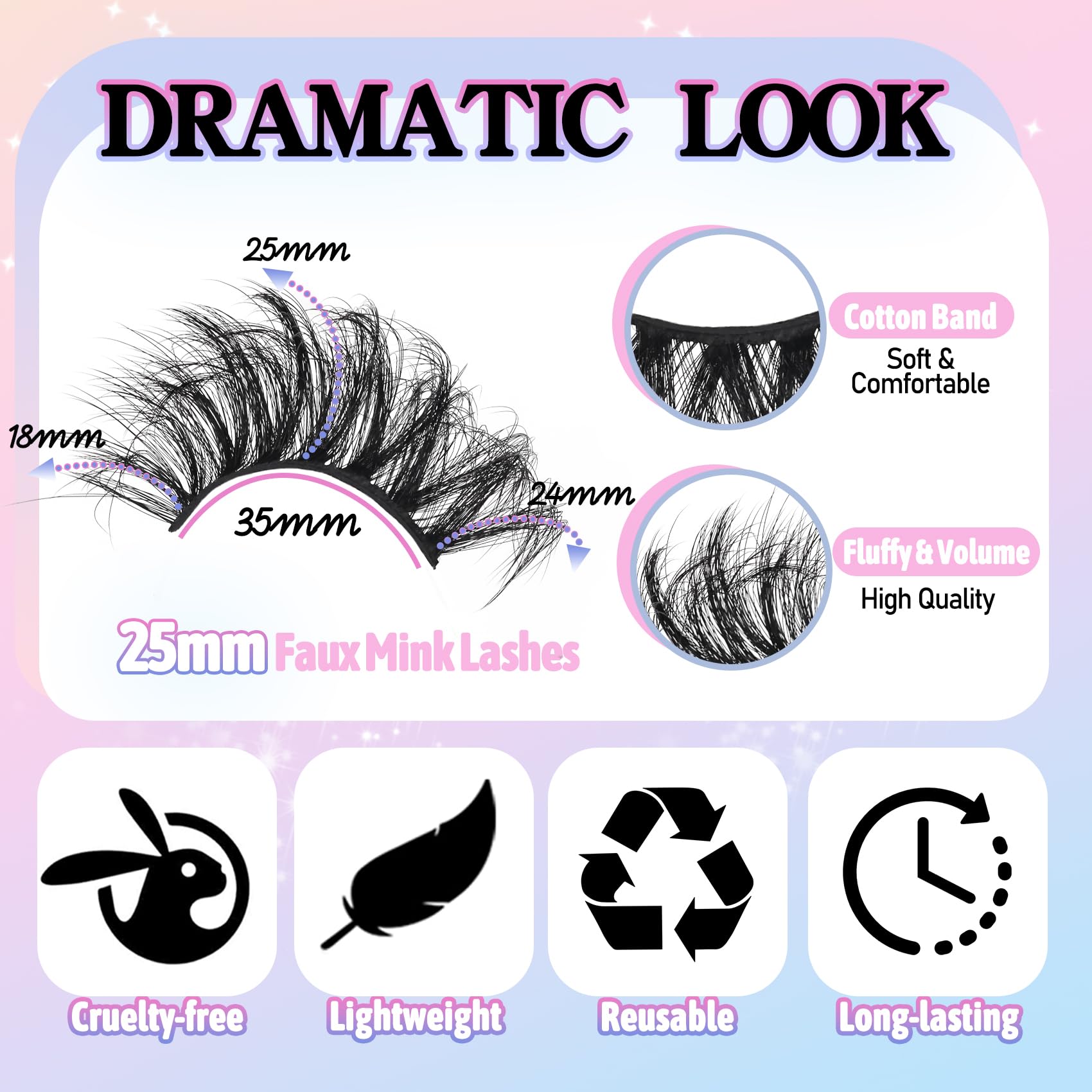 Losha faux mink lashes pack of four for versatile wear.