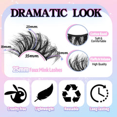 Losha faux mink lashes pack of four for versatile wear.