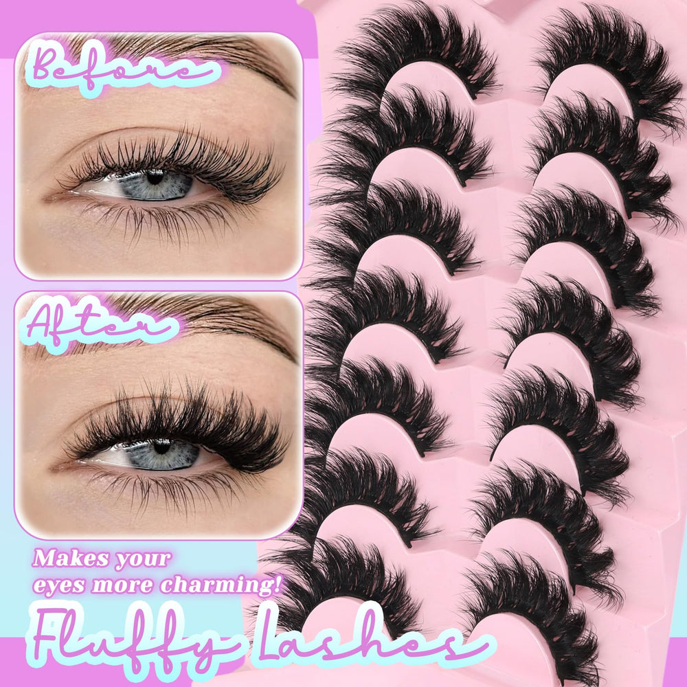 Losha Lashes 3D faux mink fibers provide a natural, lightweight finish.