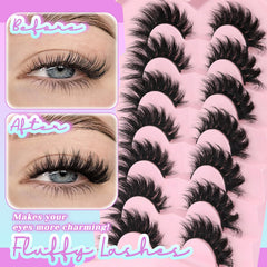 Losha Lashes 3D faux mink fibers provide a natural, lightweight finish.