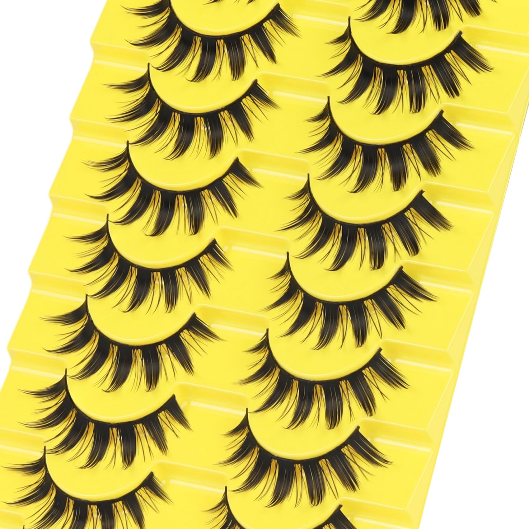 Losha Lashes 9-pairs pack with reusable design and care tips.