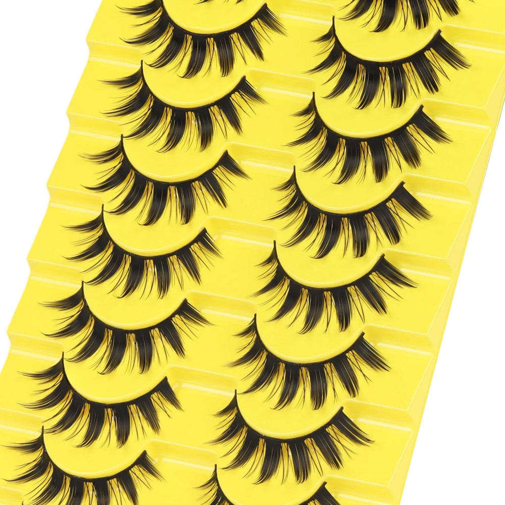 Losha Lashes 9-pairs pack with reusable design and care tips.