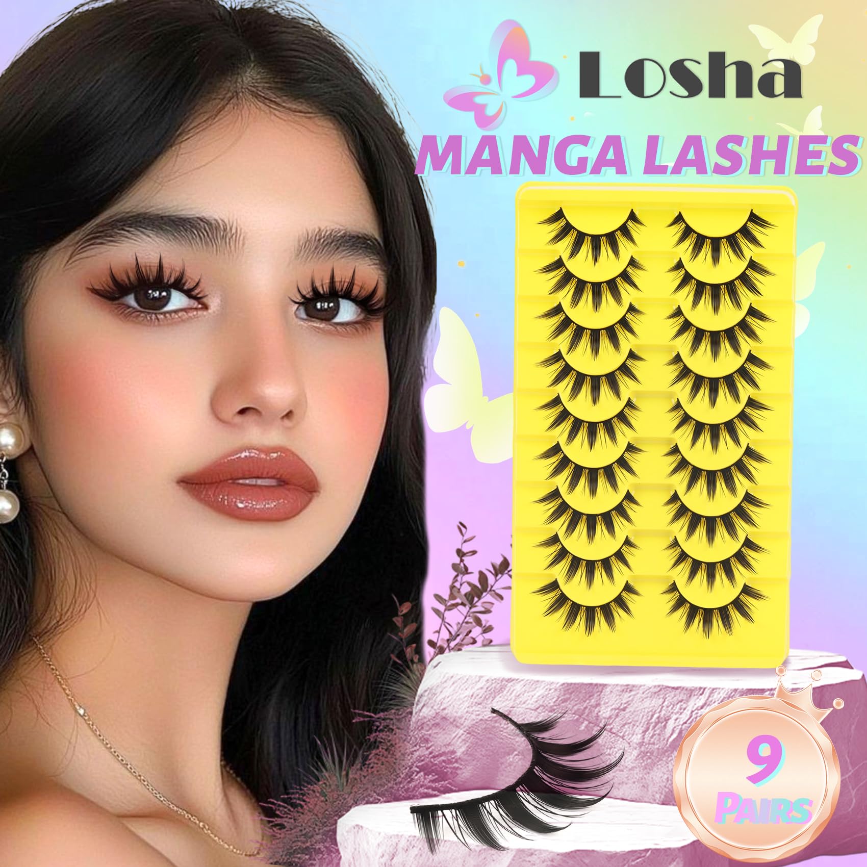 Losha Lashes suitable for daily, party, or cosplay looks.