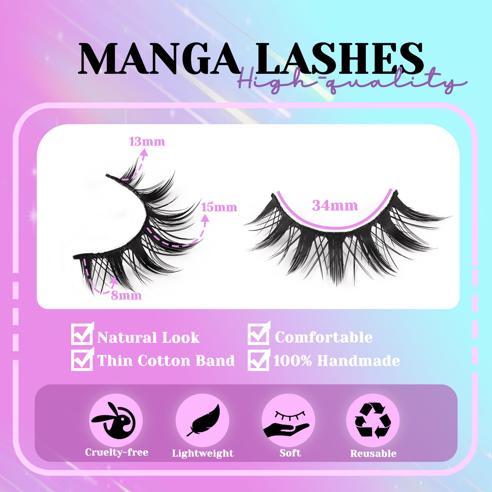 Losha Lashes soft cotton band for comfortable, lightweight wear.