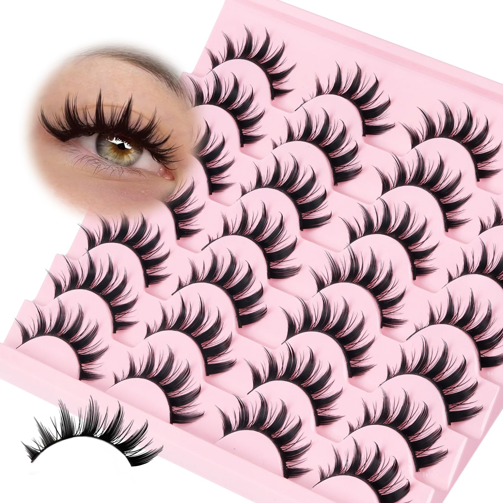 Losha Lashes Spiky Manga Lashes 14-pair set for anime-style volume.