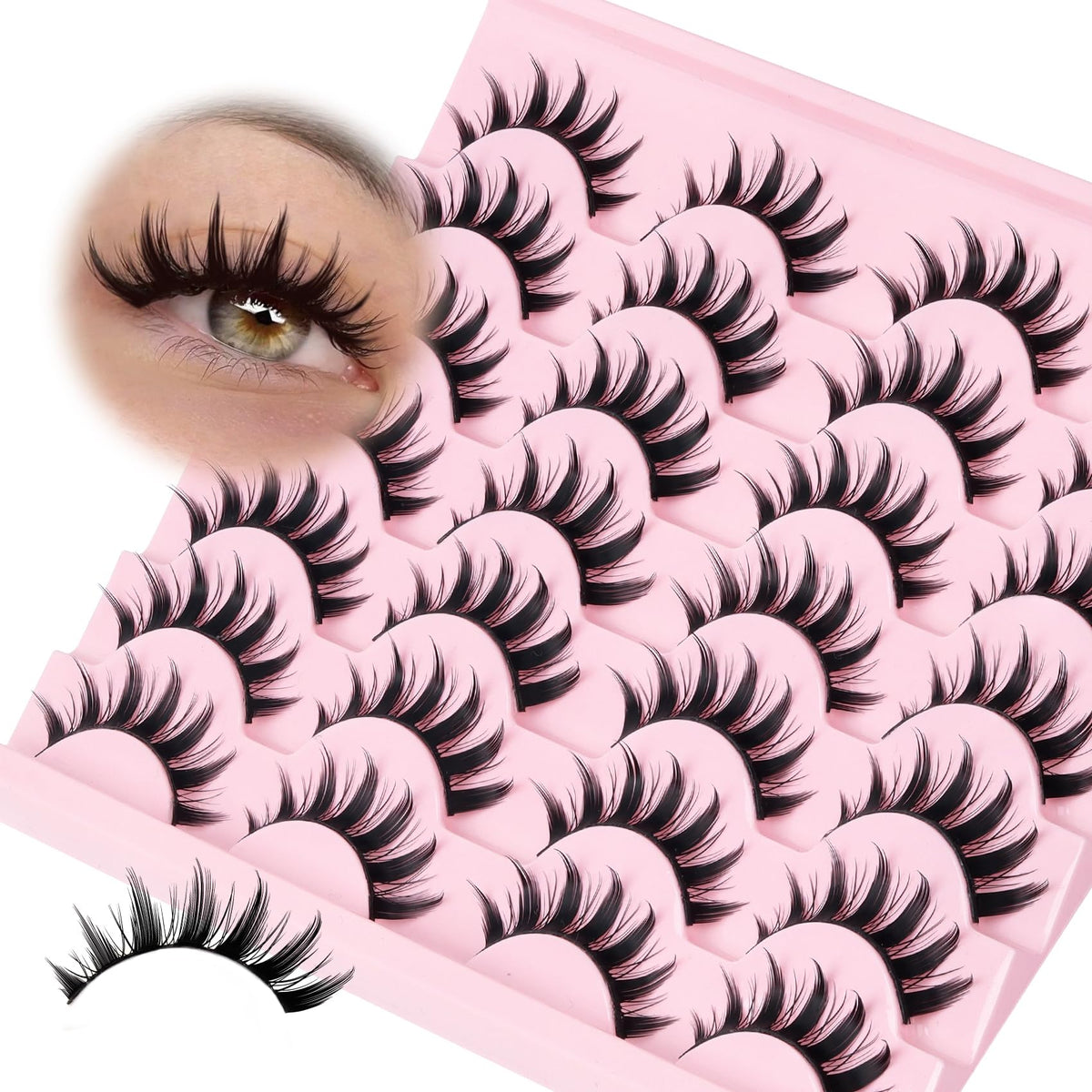 Losha Lashes Spiky Manga Lashes 14-pair set for anime-style volume.