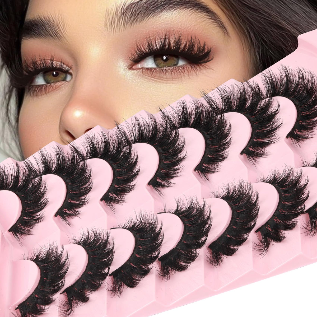 Losha Lashes Volume fluffy cat eye with natural blend boosts eye size and sophistication.