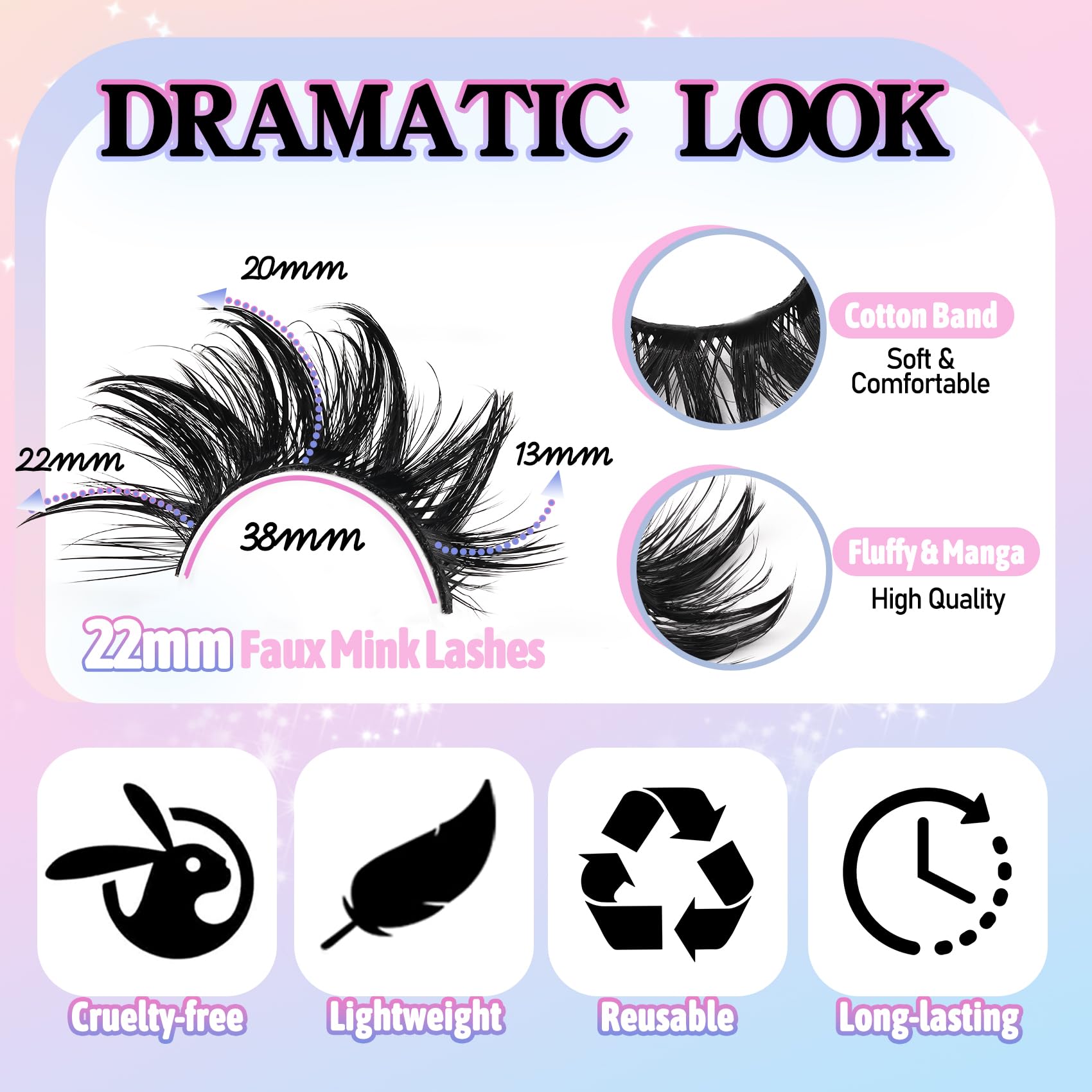 Losha wispy volume faux mink lashes for natural-to-dramatic enhancement.