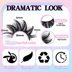 Losha wispy volume faux mink lashes for natural-to-dramatic enhancement.