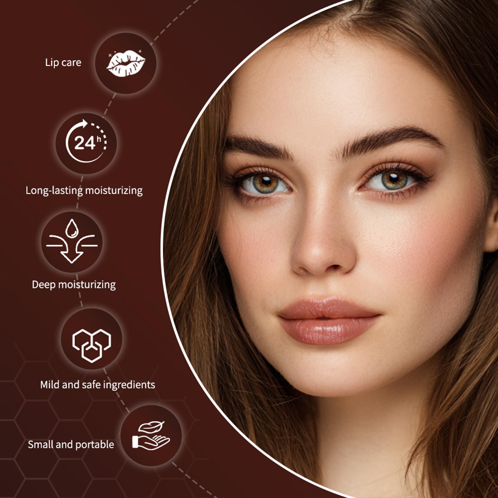 Labial miel de Loske, aplicación suave para contornear y perfilar labios.