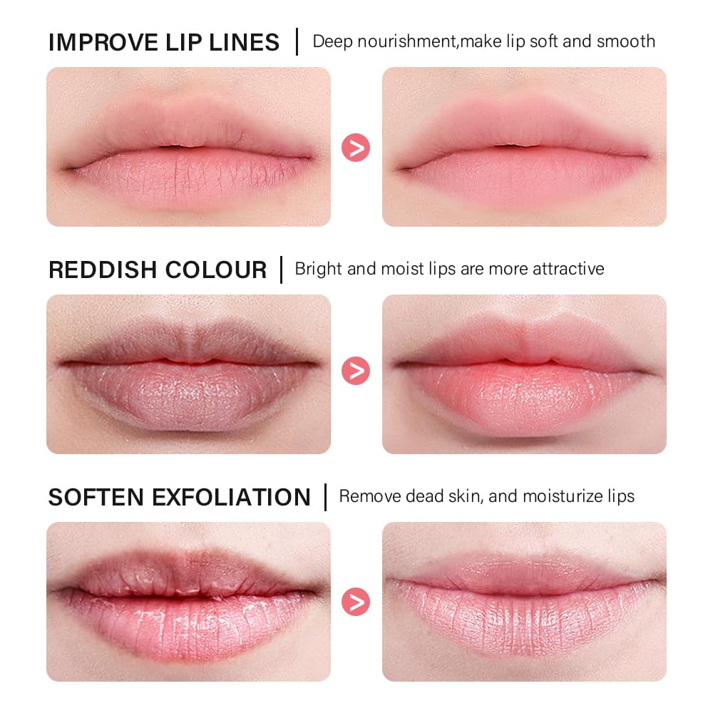 Loske Sleeping Lip Mask with avocado butter shows deep nourishment and hydration.