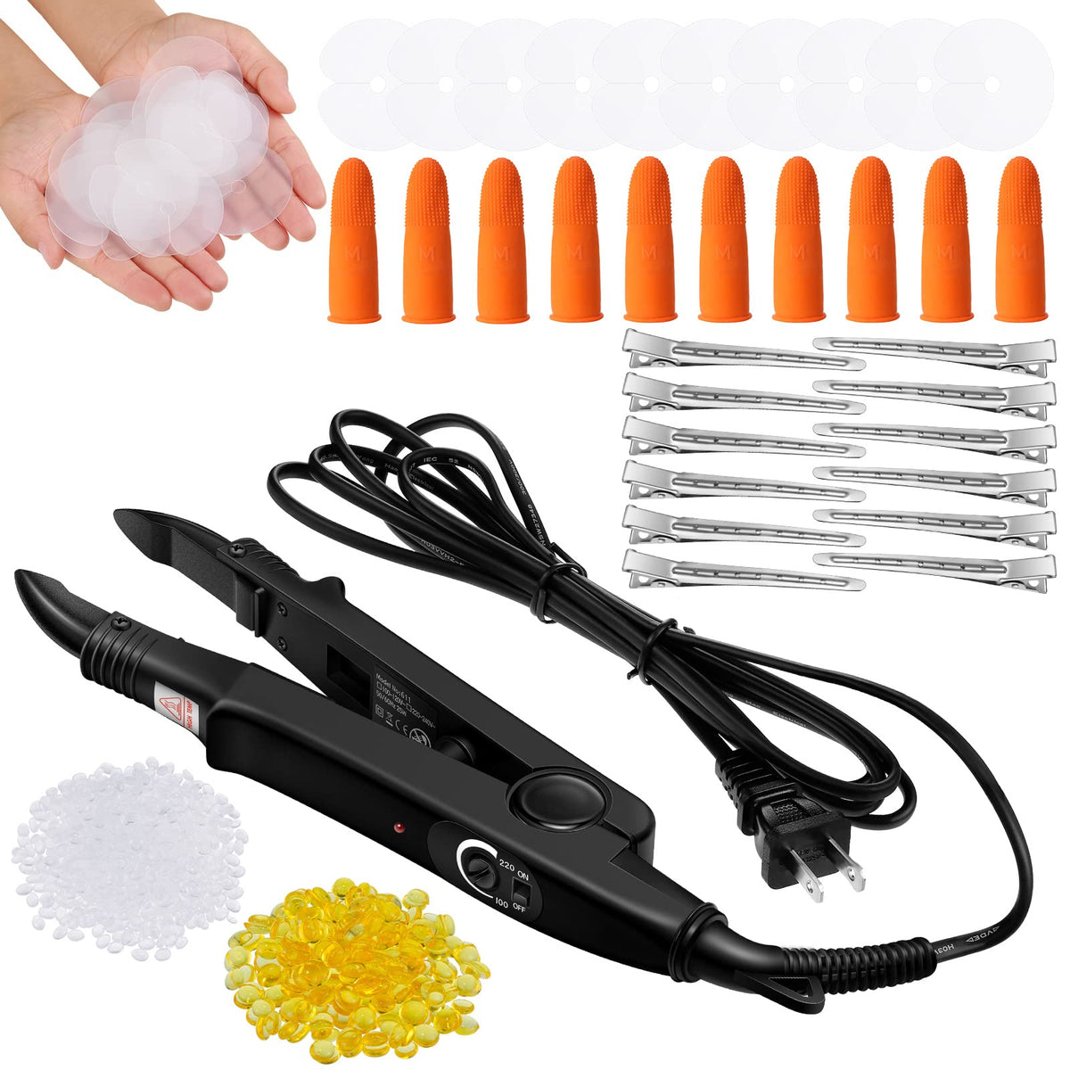 Lothee Keratin Extension Kit heat iron in use for at-home styling