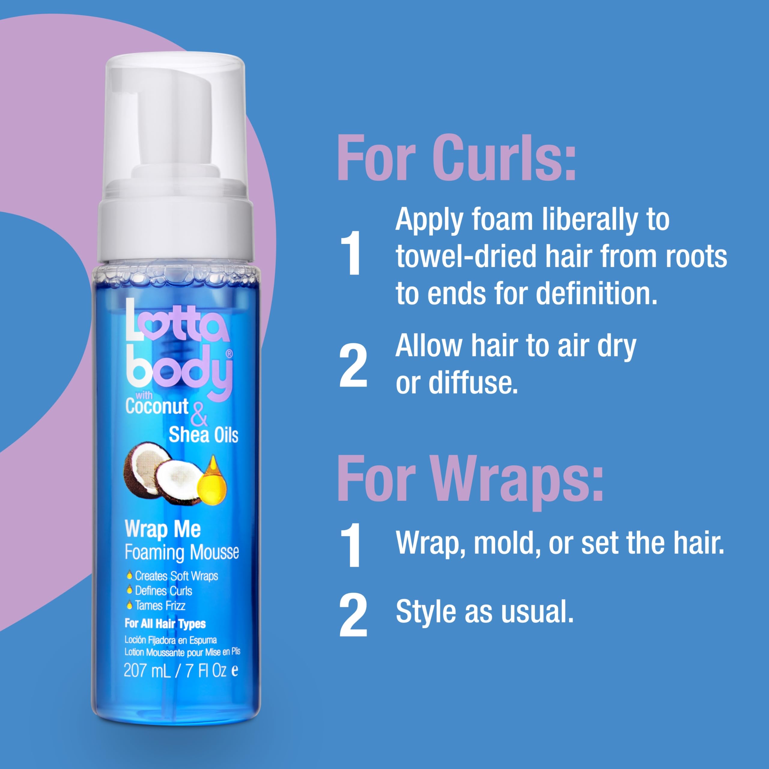 Lottabody Frizz-control mousse helping keep styles neat