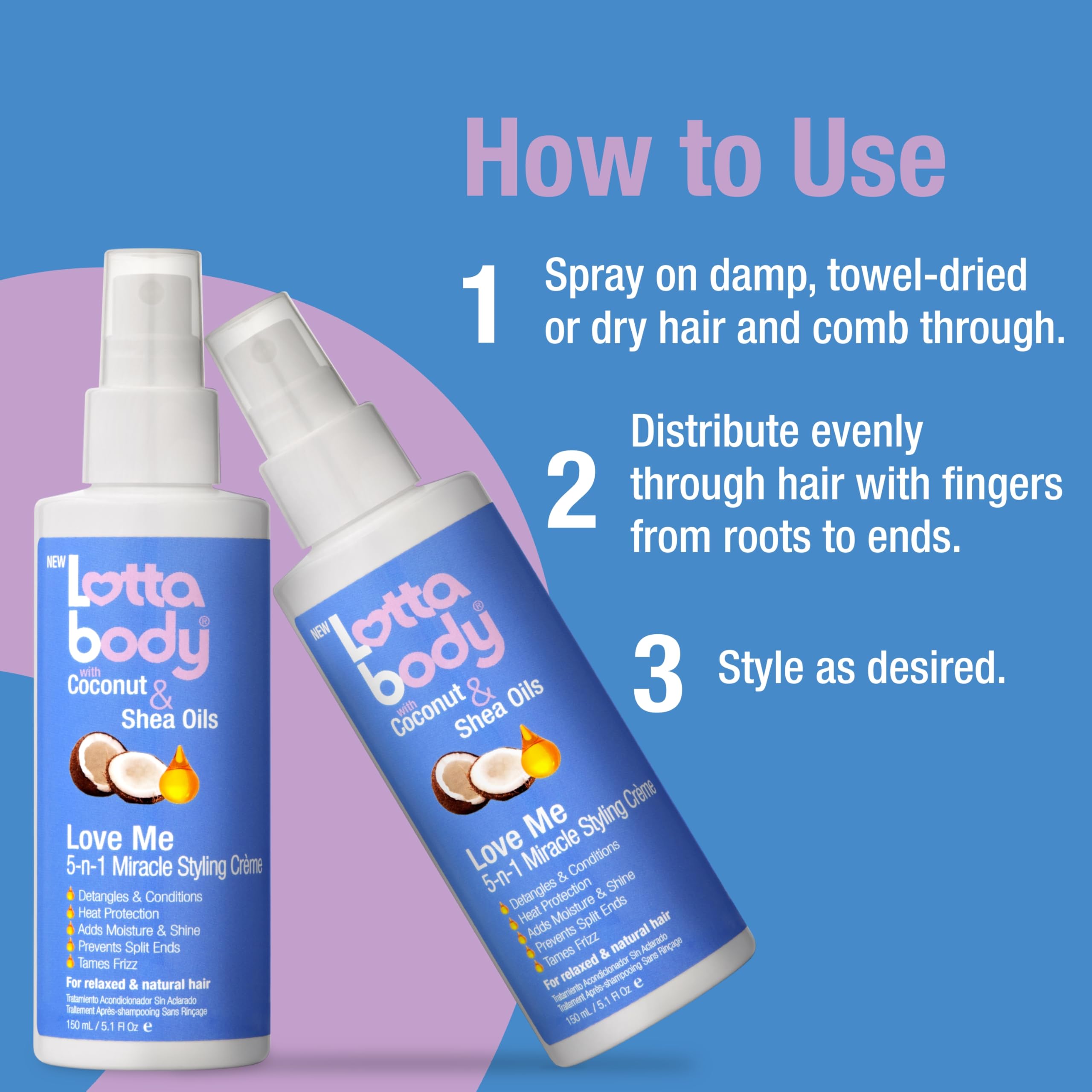 Lottabody Love Me 5-n-1 suitable for natural, relaxed, and color-treated looks.