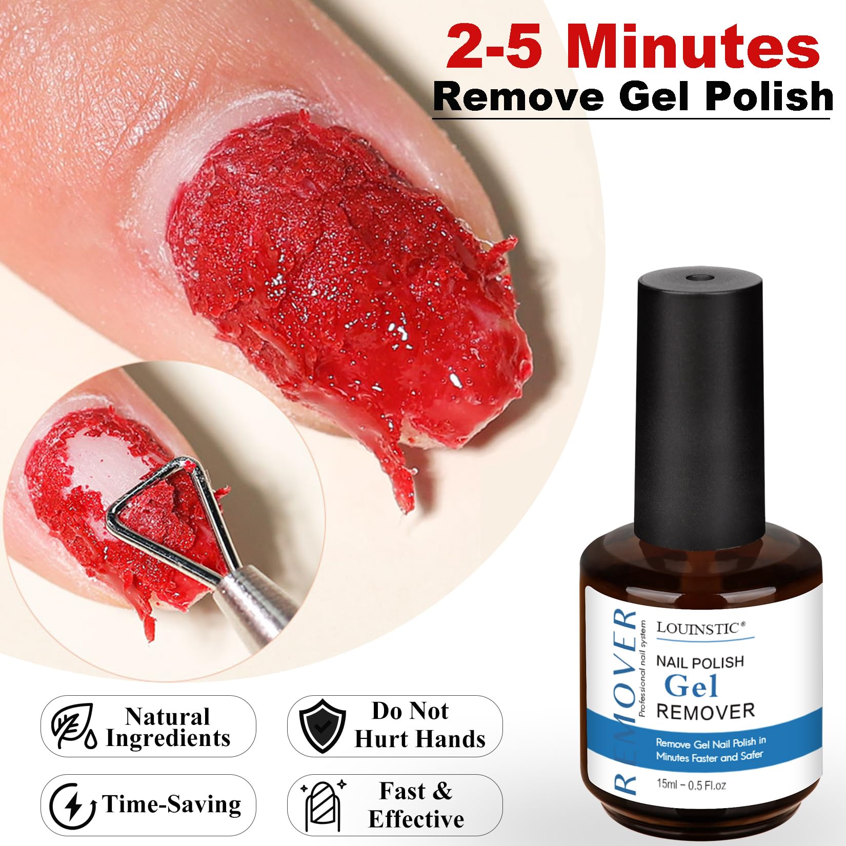Louinstic látex líquido para uñas, crea barrera suave durante la aplicación.